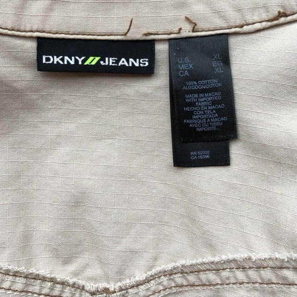 🤑DKNY Jeans Utility Jeans Style Cotton Jacket Tan - Picture 2 of 7